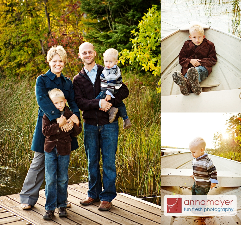 Family photo at the lake in northern Minnesota