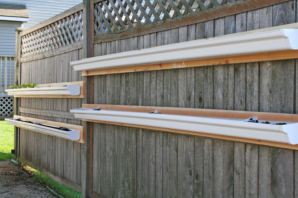 Vinyl gutters used as planters 