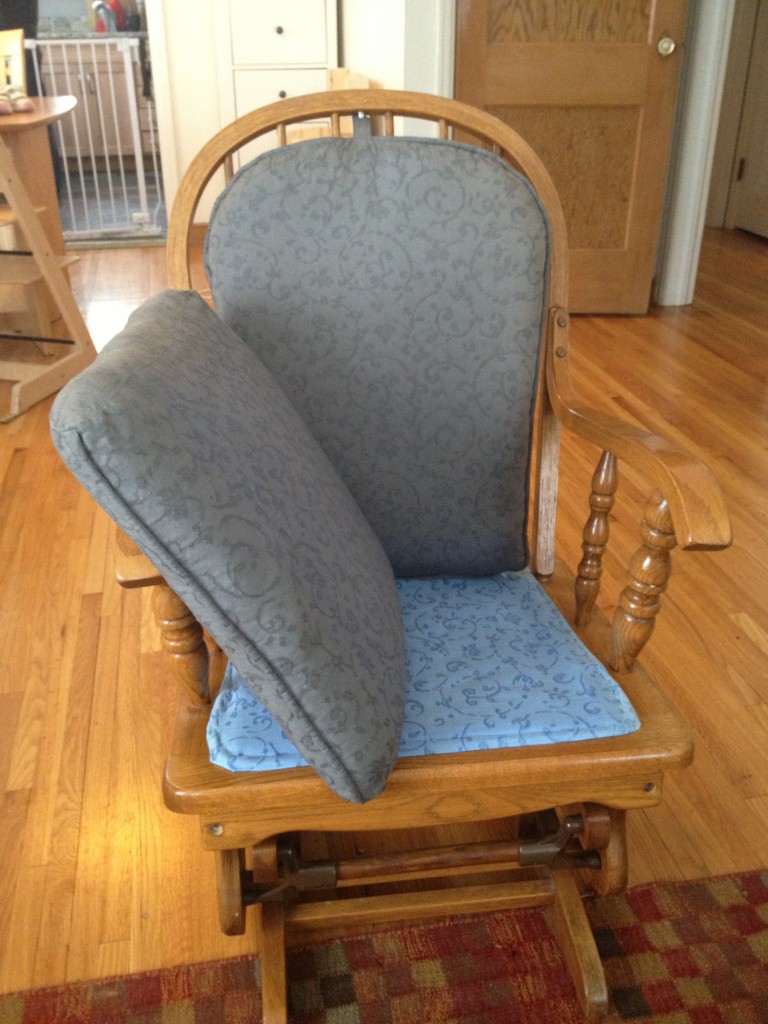 Chair cushions dyed with idye