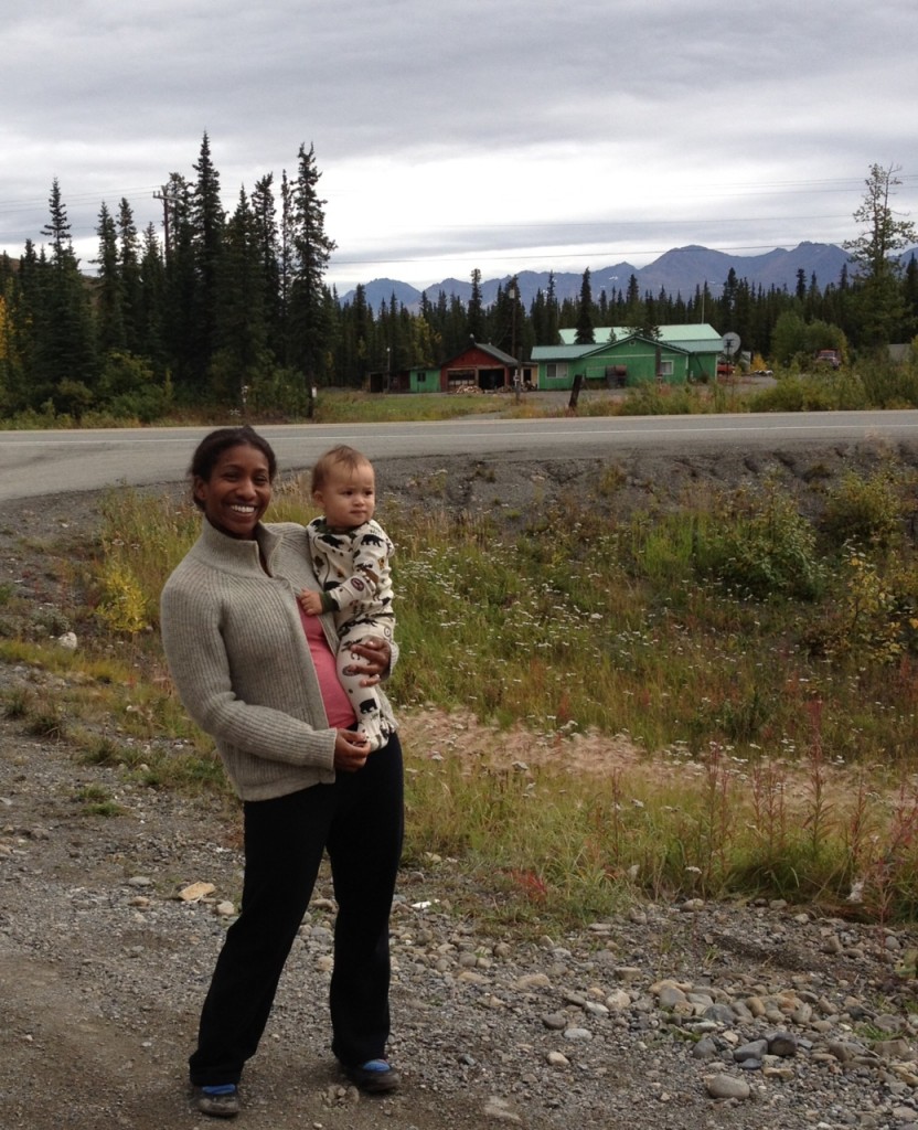 Amanda and her son in Alaska