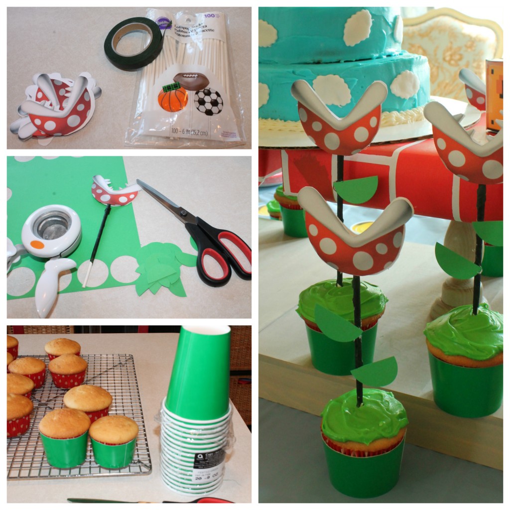 piranha plant cupcake tutorial