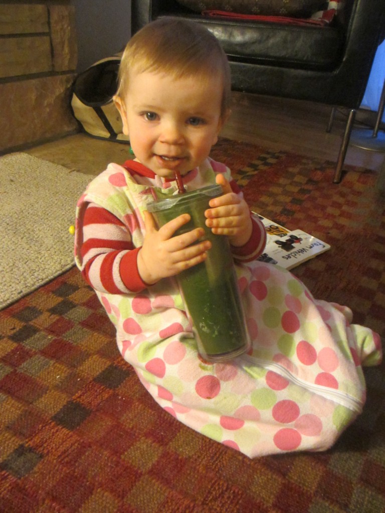 Yes even the baby likes green smoothies