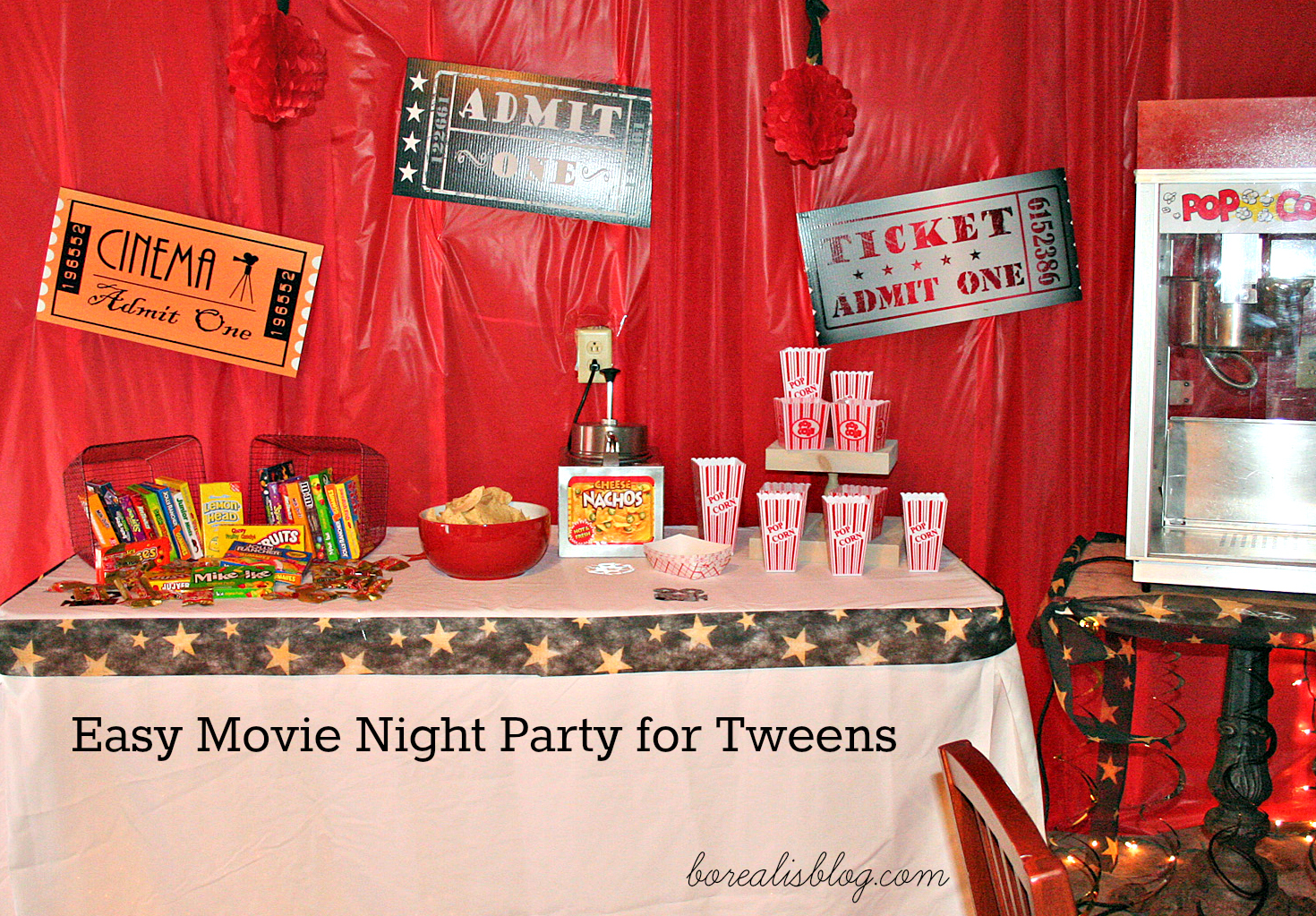 how to have an easy movie night tween party - borealis