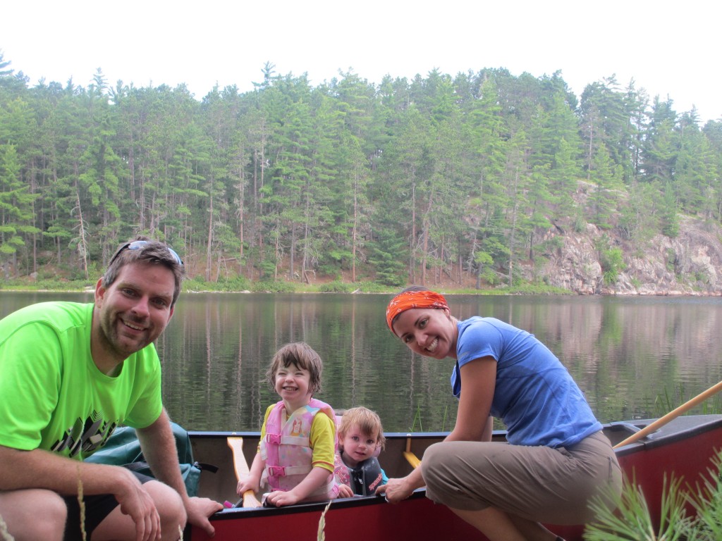 Family at Slim Lake campsite