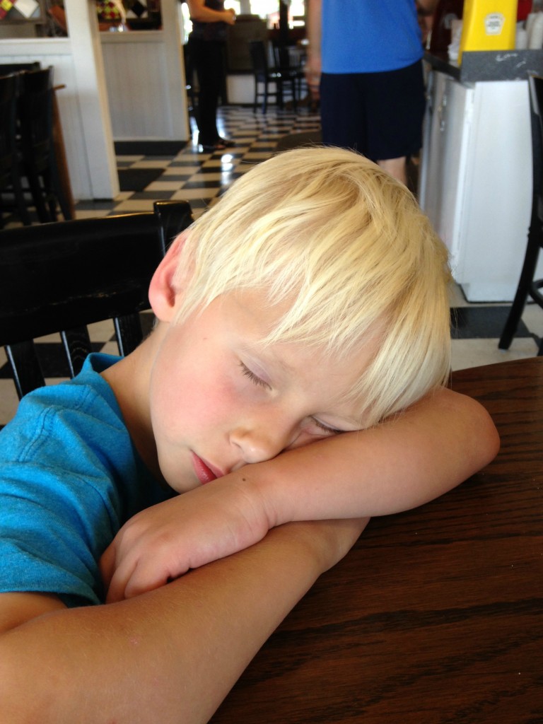 asleep in restaurant