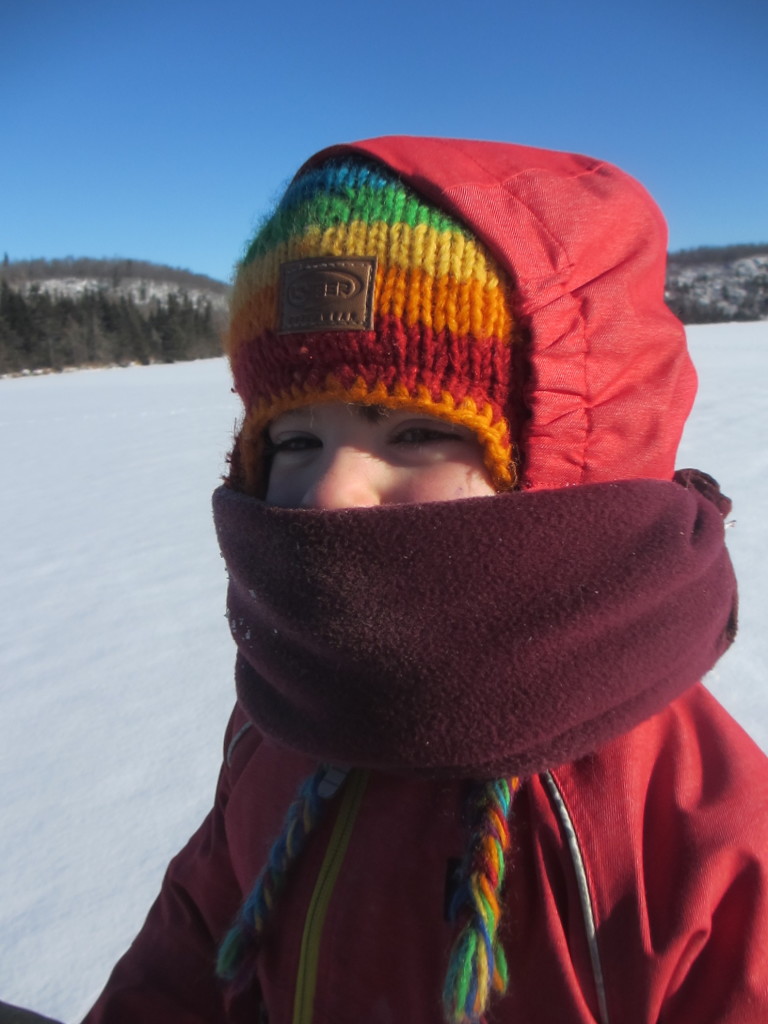 Winter cabin camping with young children