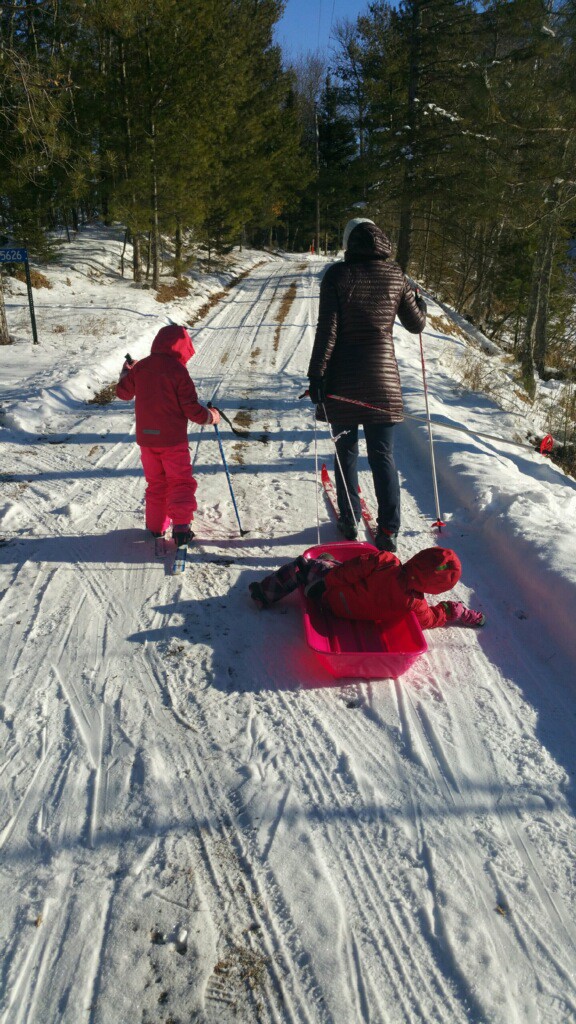 cross country skiing with young children - fresh air helps you survive winter