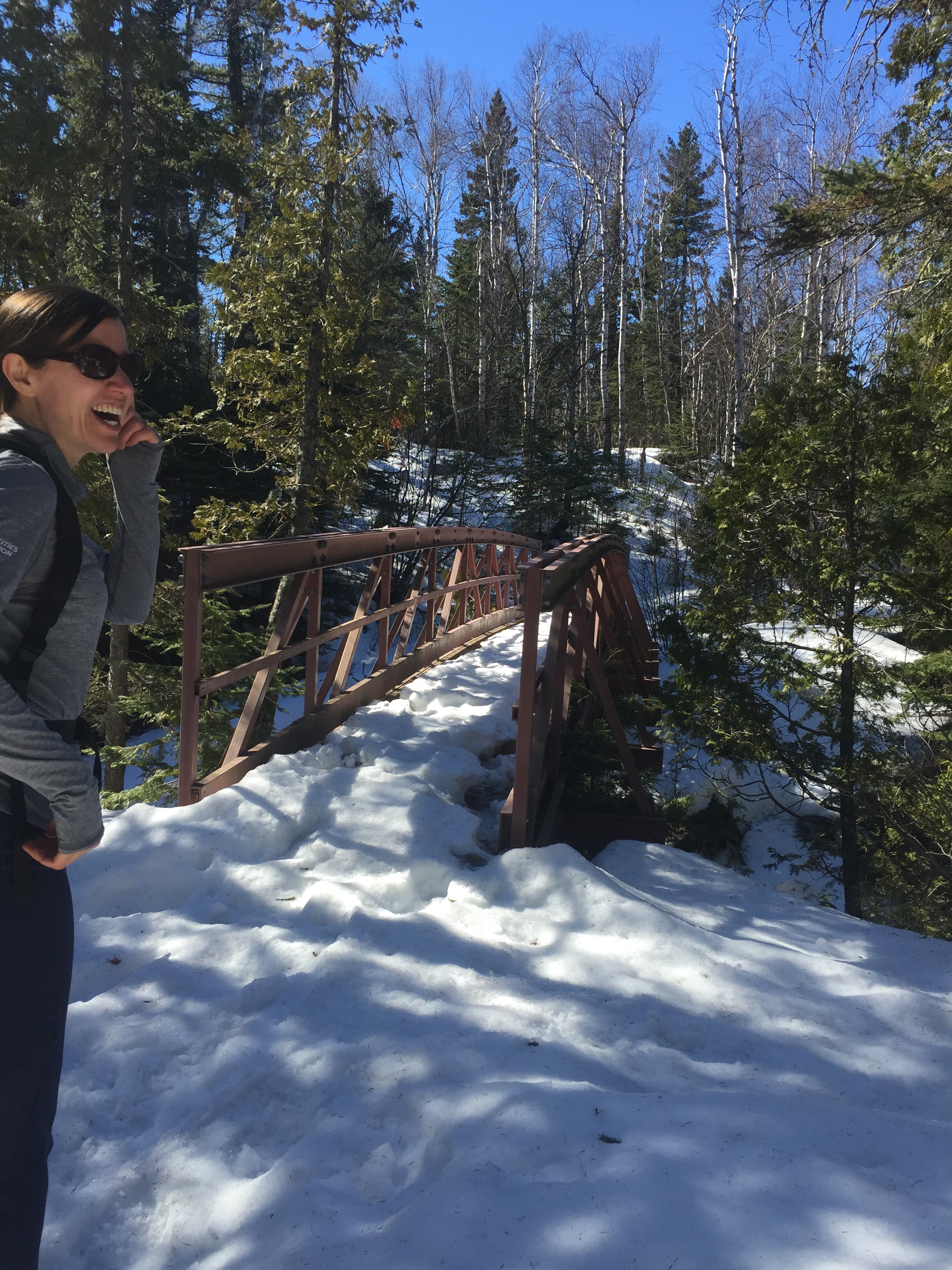 Crossing the Caribou River on the Superior Hiking Trail